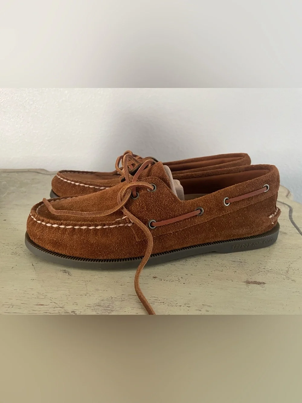 Sperry® X J.Crew unisex two-eye boat shoes in roughout suede Size 9/9.5 $125